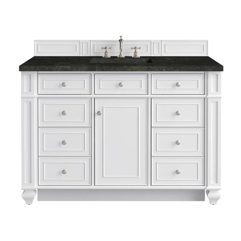 Bristol 48" Single Vanity, Bright White, w/ 3 CM Phantome Eclos Top