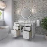 Bristol 48" Single Vanity, Bright White, w/ 3 CM Siberian Silestone Top