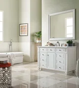 Bristol 48" Single Vanity, Bright White w/ 3 CM Ethereal Noctis Silestone Top w/ FreePower Wireless Charger