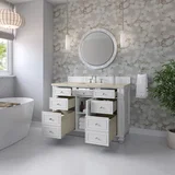 Bristol 48" Single Vanity, Bright White, w/ 3 CM Tajnar Eclos Top w/FreePower Wireless Charger