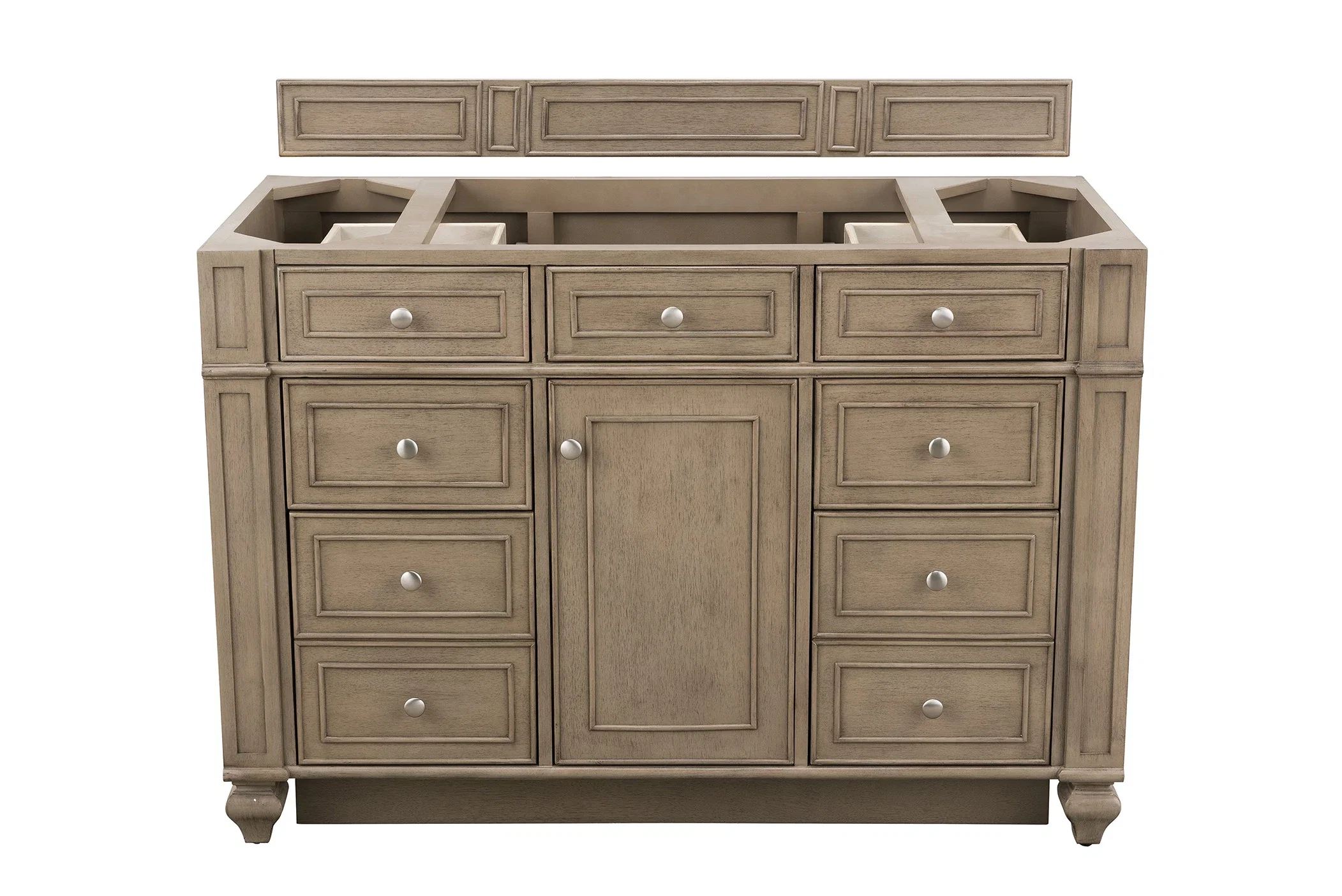 Bristol 48" Single Vanity Cabinet, Whitewashed Walnut