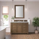 Bristol 48" Single Vanity, Saddle Brown w/ 3 CM Carrara Marble Top