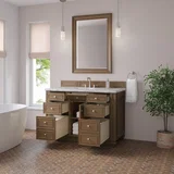Bristol 48" Single Vanity, Saddle Brown w/ 3 CM Carrara Marble Top