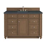 Bristol 48" Single Vanity, Saddle Brown w/ 3 CM Charcoal Soapstone Silestone Top