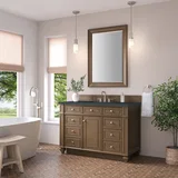 Bristol 48" Single Vanity, Saddle Brown w/ 3 CM Charcoal Soapstone Silestone Top