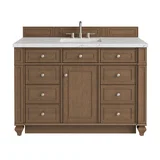 Bristol 48" Single Vanity, Saddle Brown w/ 3 CM Ethereal Noctis Silestone Top