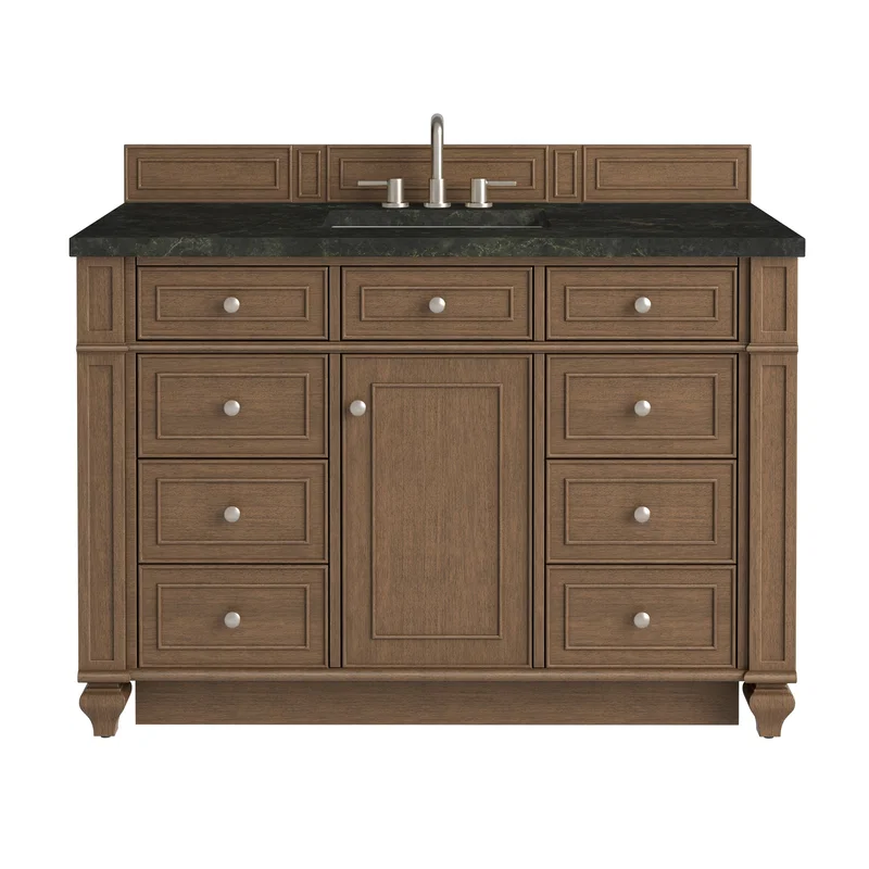 Bristol 48" Single Vanity, Saddle Brown, w/ 3 CM Phantome Eclos Top