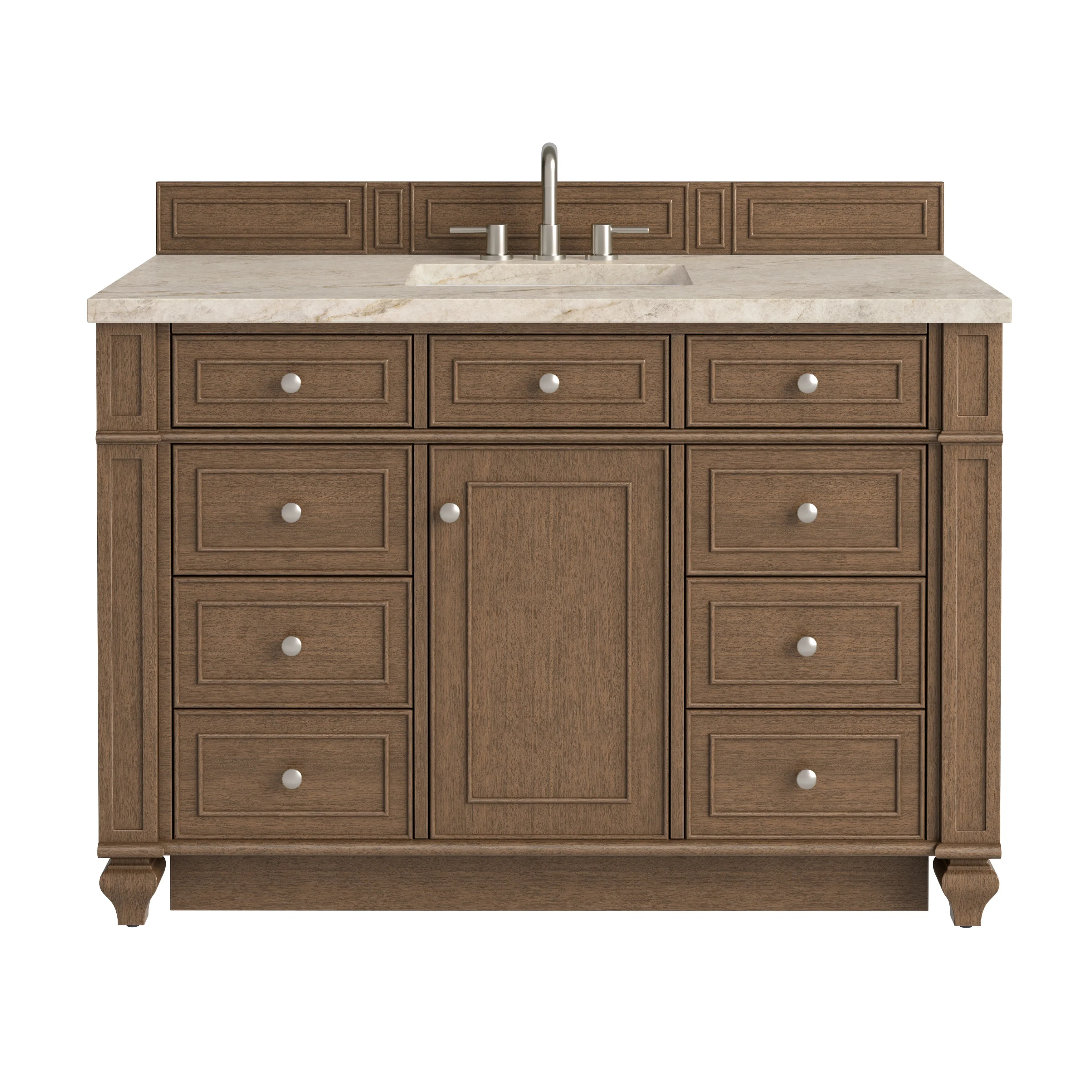 Bristol 48" Single Vanity, Saddle Brown, w/ 3 CM Tajnar Eclos Top