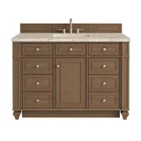 Bristol 48" Single Vanity, Saddle Brown, w/ 3 CM Tajnar Eclos Top