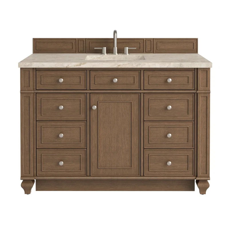 Bristol 48" Single Vanity, Saddle Brown, w/ 3 CM Tajnar Eclos Top