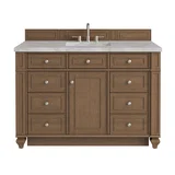 Bristol 48" Single Vanity, Saddle Brown w/ 3 CM Victorian Silver Silestone Top