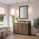Bristol 48" Single Vanity, Saddle Brown w/ 3 CM Victorian Silver Silestone Top