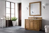 Bristol 48" Single Vanity, Saddle Brown w/ 3 CM White Zeus Silestone Top