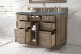 Bristol 48" Single Vanity, Whitewashed Walnut w/ 3 CM Cala Blue Silestone Top