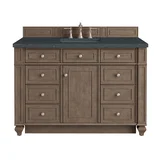 Bristol 48" Single Vanity, Whitewashed Walnut w/ 3 CM Charcoal Soapstone Silestone Top