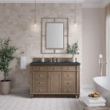Bristol 48" Single Vanity, Whitewashed Walnut w/ 3 CM Charcoal Soapstone Silestone Top