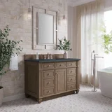 Bristol 48" Single Vanity, Whitewashed Walnut w/ 3 CM Charcoal Soapstone Silestone Top