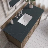 Bristol 48" Single Vanity, Whitewashed Walnut w/ 3 CM Charcoal Soapstone Silestone Top