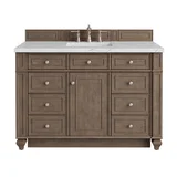 Bristol 48" Single Vanity, Whitewashed Walnut w/ 3 CM Ethereal Noctis Silestone Top