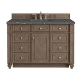 Bristol 48" Single Vanity, Whitewashed Walnut w/ 3 CM Parisien Bleu Silestone Top