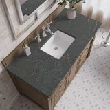 Bristol 48" Single Vanity, Whitewashed Walnut w/ 3 CM Parisien Bleu Silestone Top