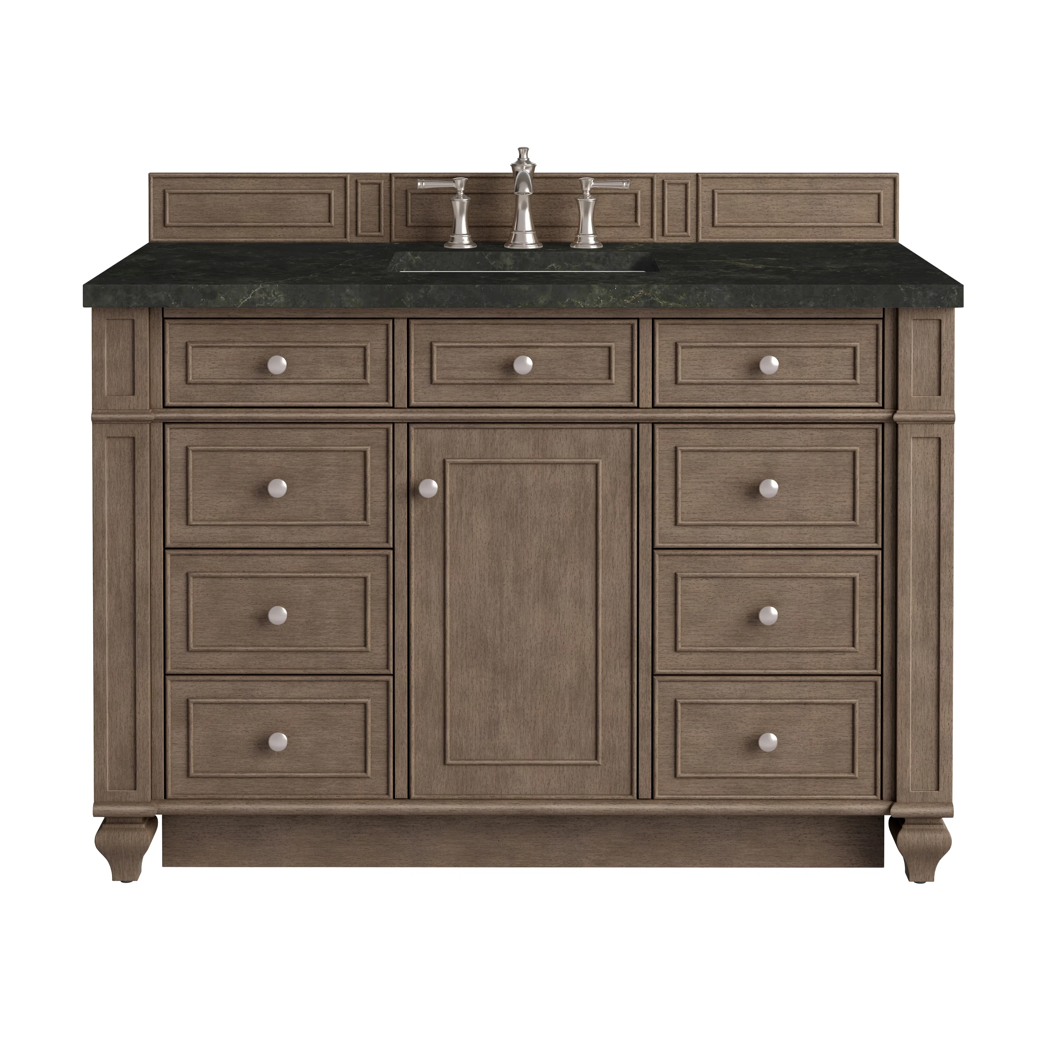 Bristol 48" Single Vanity, Whitewashed Walnut, w/ 3 CM Phantome Eclos Top