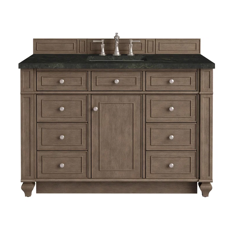 Bristol 48" Single Vanity, Whitewashed Walnut, w/ 3 CM Phantome Eclos Top