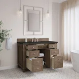 Bristol 48" Single Vanity, Whitewashed Walnut, w/ 3 CM Phantome Eclos Top