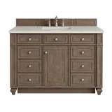 Bristol 48" Single Vanity, Whitewashed Walnut, w/ 3 CM Siberian Silestone Top