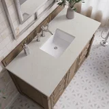 Bristol 48" Single Vanity, Whitewashed Walnut, w/ 3 CM Siberian Silestone Top
