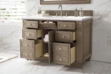 Bristol 48" Single Vanity, Whitewashed Walnut w/ 3 CM White Zeus Silestone Top