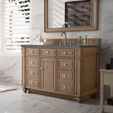 Bristol 48" Single Vanity, Whitewashed Walnut w/ 3 CM Parisien Bleu Silestone Top w/ FreePower Wireless Charger