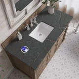 Bristol 48" Single Vanity, Whitewashed Walnut w/ 3 CM Parisien Bleu Silestone Top w/ FreePower Wireless Charger