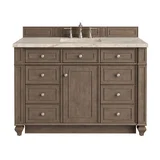 Bristol 48" Single Vanity, Whitewashed Walnut, w/ 3 CM Tajnar Eclos Top w/FreePower Wireless Charger