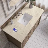 Bristol 48" Single Vanity, Whitewashed Walnut, w/ 3 CM Tajnar Eclos Top w/FreePower Wireless Charger