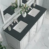 Bristol 60" Double Vanity, Bright White w/ 3 CM Charcoal Soapstone Silestone Top