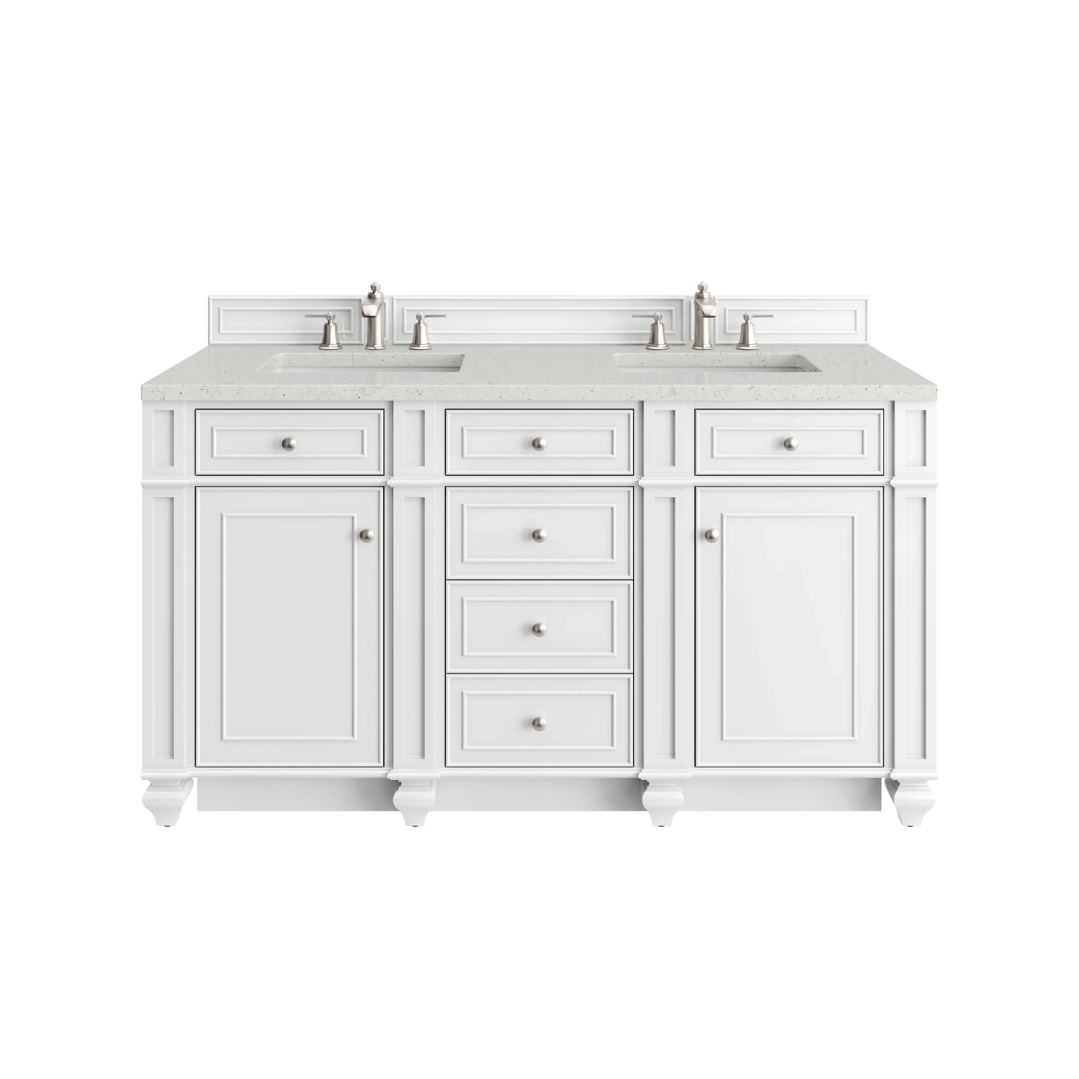 Bristol 60" Double Vanity, Bright White w/ 3 CM Lime Delight Silestone Top