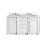 Bristol 60" Double Vanity, Bright White w/ 3 CM Lime Delight Silestone Top