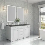 Bristol 60" Double Vanity, Bright White w/ 3 CM Parisien Bleu Silestone Top