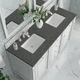 Bristol 60" Double Vanity, Bright White w/ 3 CM Parisien Bleu Silestone Top