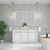 Bristol 60" Double Vanity, Bright White, w/ 3 CM Tajnar Eclos Top