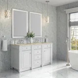 Bristol 60" Double Vanity, Bright White, w/ 3 CM Tajnar Eclos Top