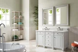 Bristol 60" Double Vanity, Bright White w/ 3 CM White Zeus Silestone Top