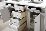 Bristol 60" Double Vanity, Bright White w/ 3 CM White Zeus Silestone Top