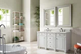 Bristol 60" Double Vanity, Bright White w/ 3 CM Eternal Jasmine Pearl Silestone Top w/FreePower Wireless Charger