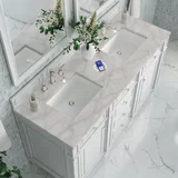 Bristol 60" Double Vanity, Bright White w/ 3 CM Victorian Silver Silestone Top w/FreePower Wireless Charger
