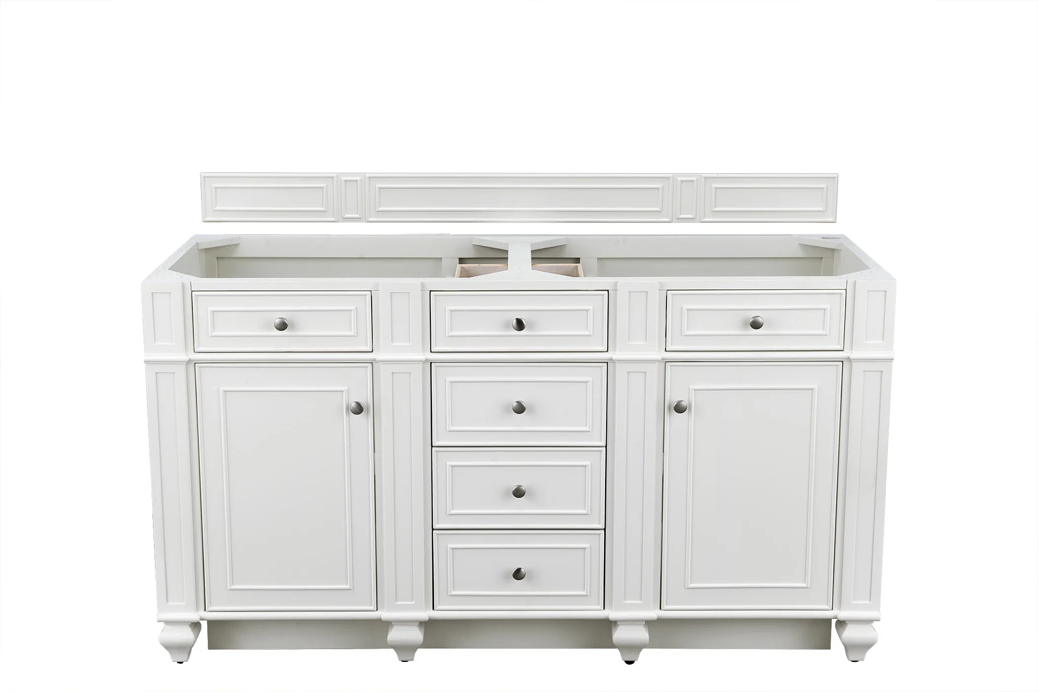 Bristol 60" Double Vanity Cabinet, Bright White