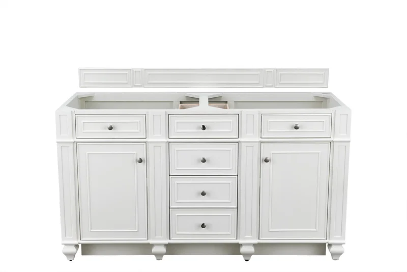 Bristol 60" Double Vanity Cabinet, Bright White