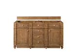 Bristol 60" Double Vanity Cabinet, Saddle Brown