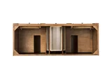 Bristol 60" Double Vanity Cabinet, Saddle Brown